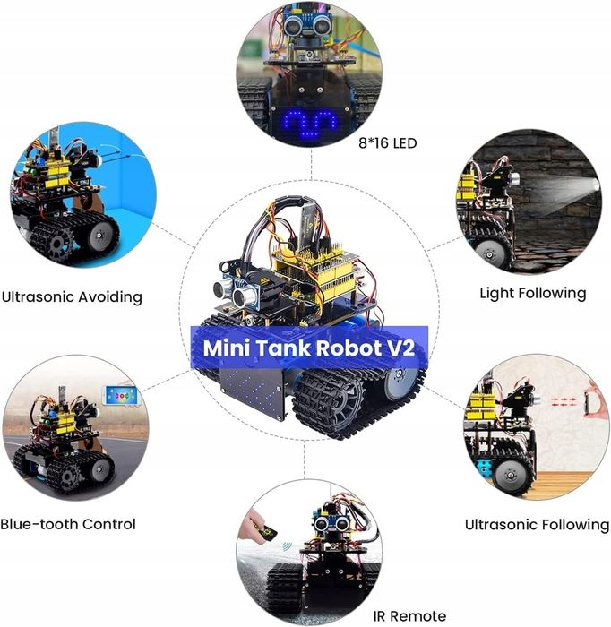 Robot do nauki zestaw 4WD IDE Tank edukacyjny robotyka mechatronika program