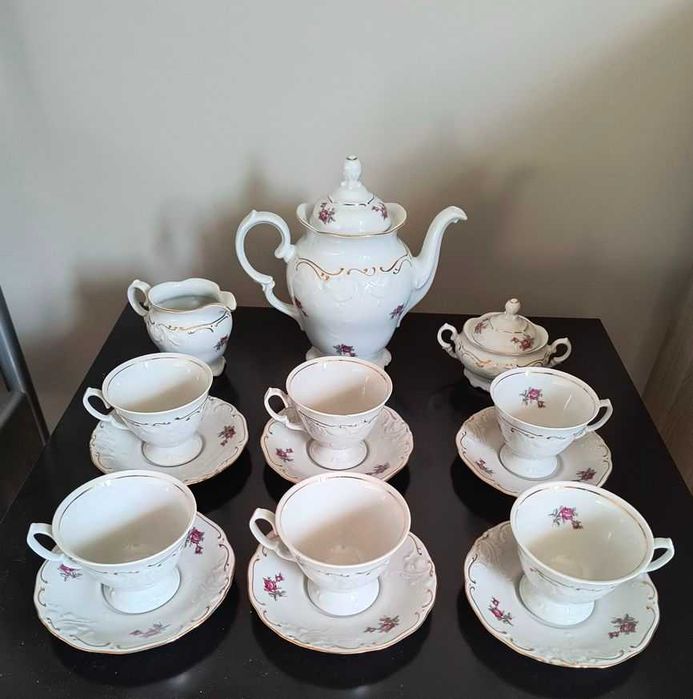 Porcelana Wałbrzych serwis kawa herbata lata 60-te design PRL LSP