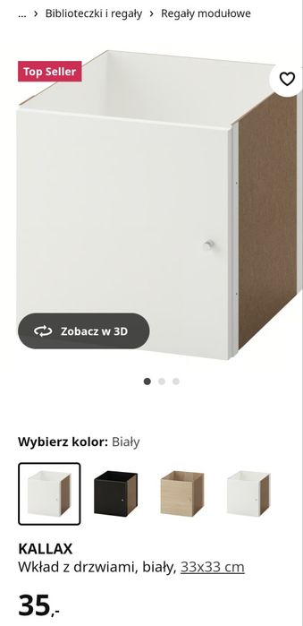 Ikea wkład z dzwiami biały Kallax