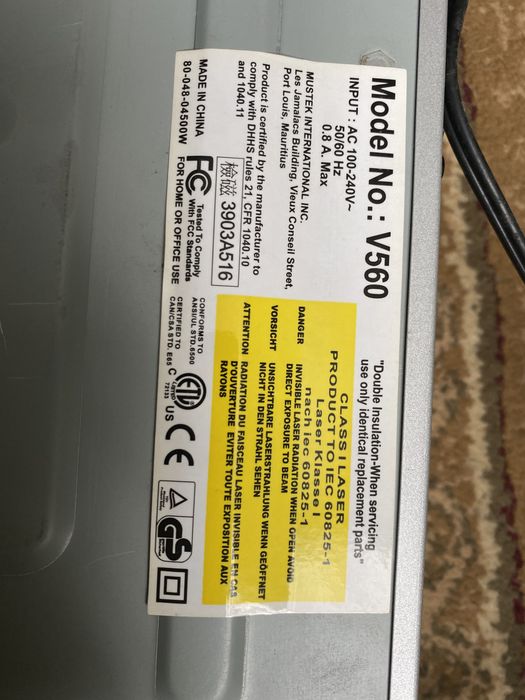 DVD-програвач Mustek V560 black DVD-PLAYER