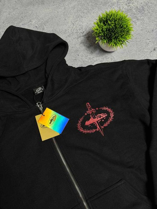 corteiz x 21 savage zip hoodie