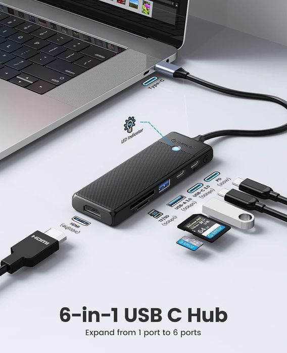 [Novo] Docking Station USB C Hub - Dual HDM 4K, VGA, RJ45 Gigabit, Mic