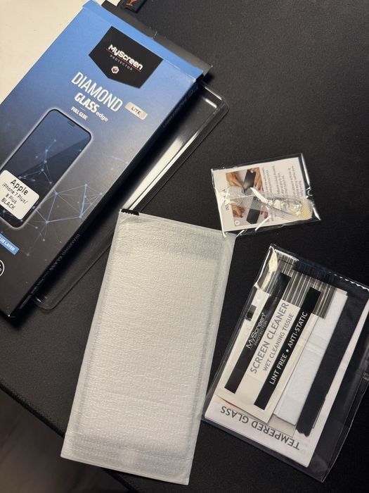 Szkło hartowane do iPhone 8 Plus – czarna ramka | komplet | nowe