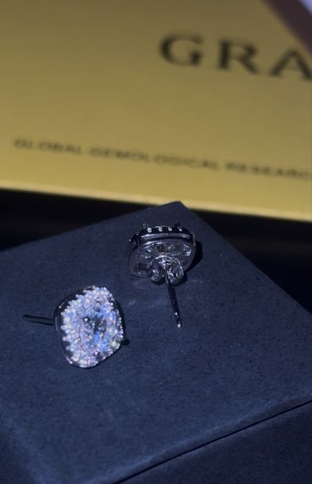 Kolczyk pojedynczy vvs1  moissanite earring 2 karaty diamenty icedout + certyfikaty  GRA