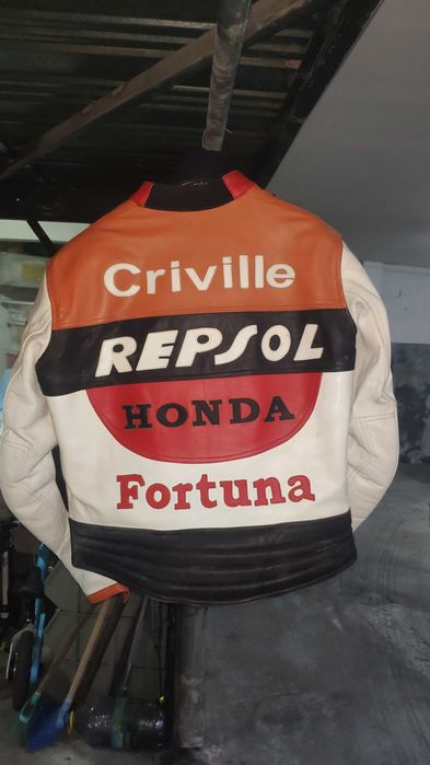 Blusão/Casaco mota em couro Repsol Honda Criville