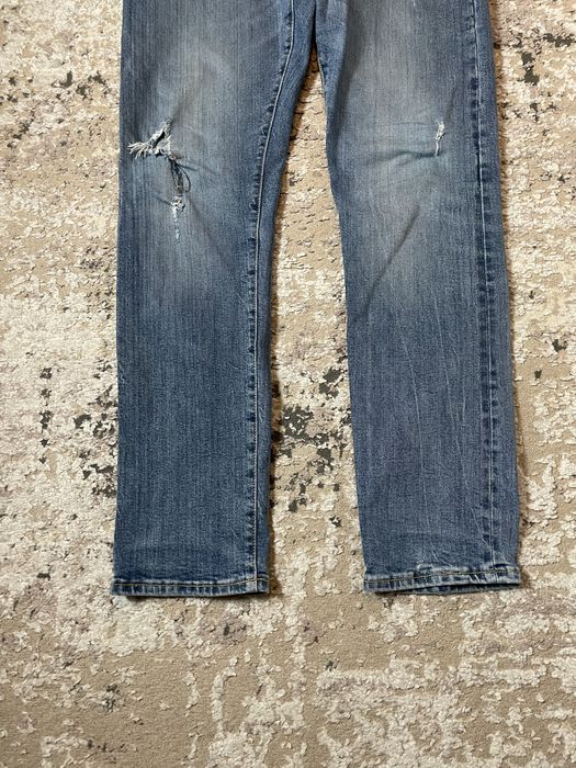 Jeansy z przetarciami meskie slim fit armani exchange selvedge