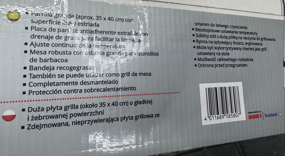 Grill elektryczny Unold 58580 fabrycznie nowy