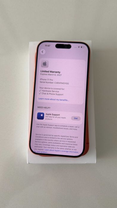 Apple iPhone 17 Pro 256GB 100% "laranja" + caixa original, cabo, capa e fatura