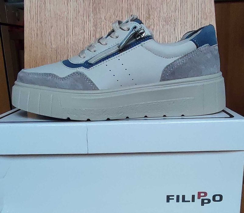 Skórzane półbuty na platformie rozm. 39