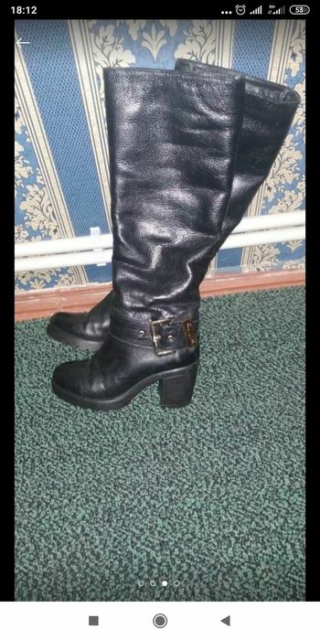 Продам кожаные сапоги зимние