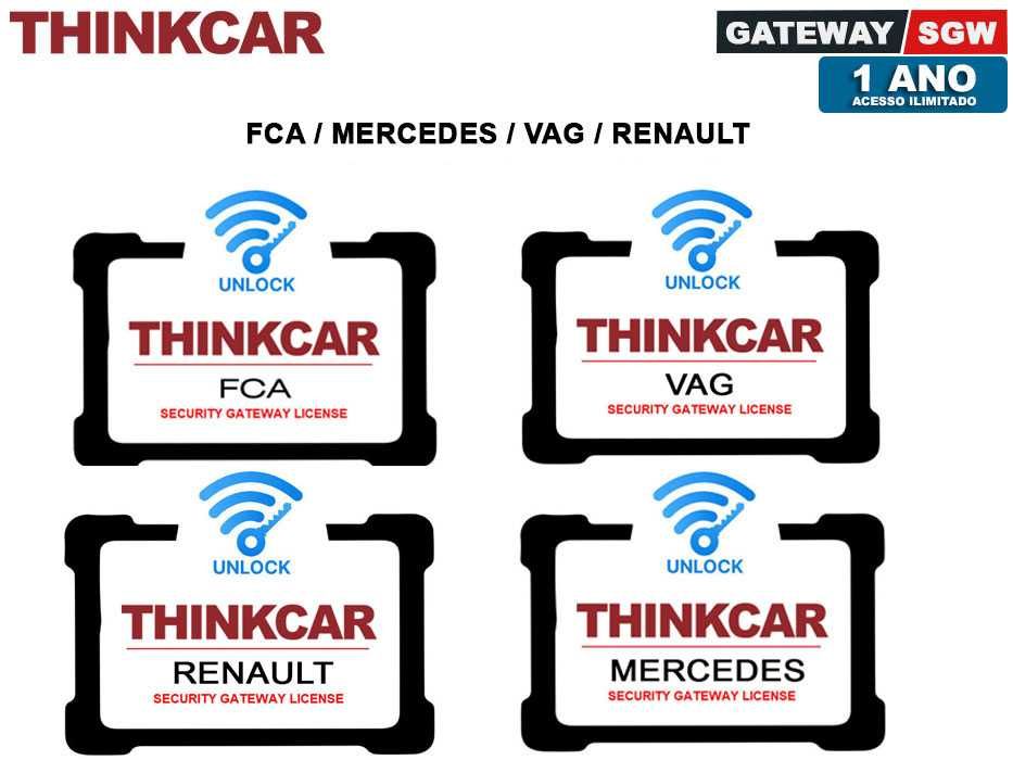 ThinkCar Acesso SGW Gateways Maq Diagnóstico FCA Renault Mercedes VAG