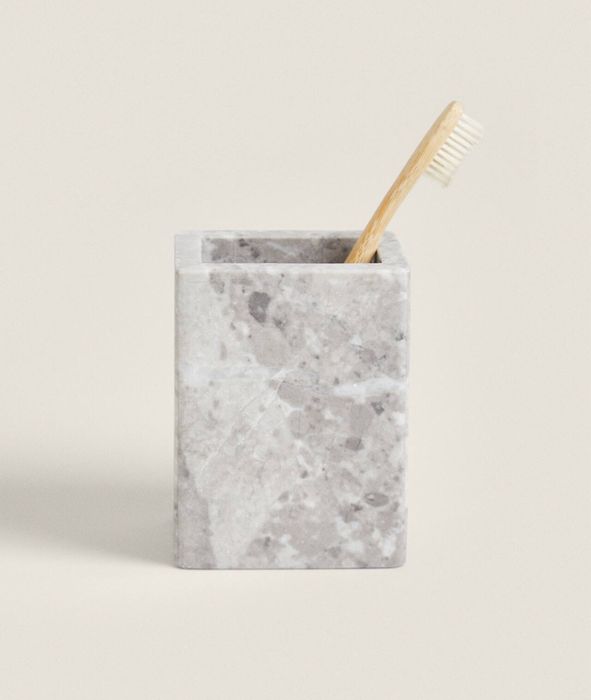 Porta-Escova De Dentes De Mármore Cinzento Zara Home NOVO