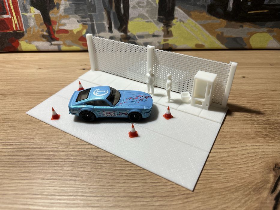 Диорама, полка, display, Hot Wheels, 1/64, 1/43