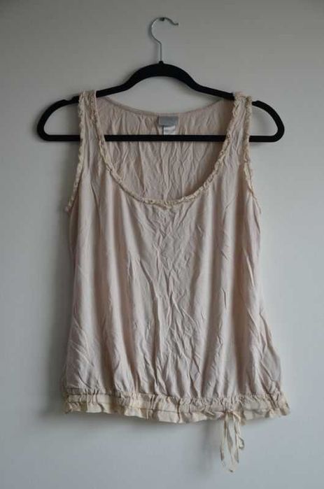 H&M modern classic bluzka koszulka na ramiączkach pudrowy róż S 36 38