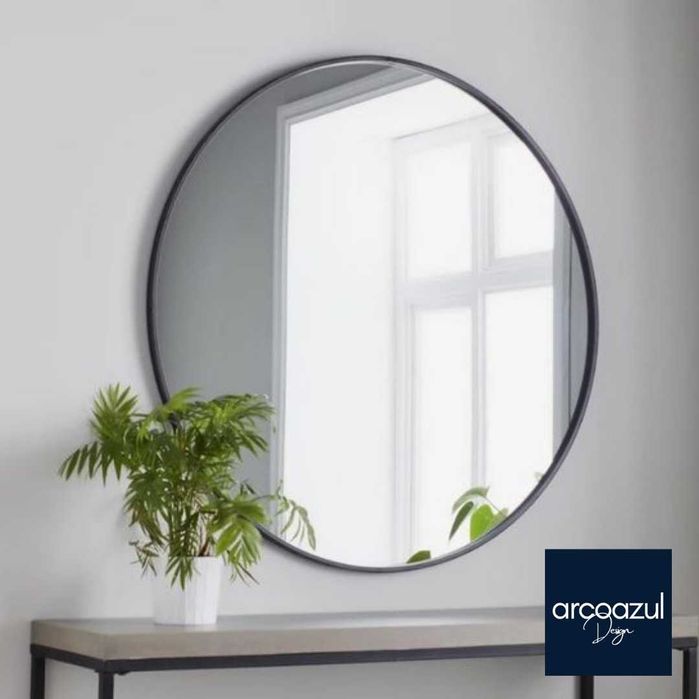 Espelho de Alumínio Preto Mate - Várias  Medidas By Arcoazul