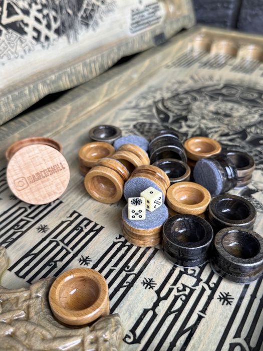 Резные деревянные нарды Викинги | Скандинавская мифология