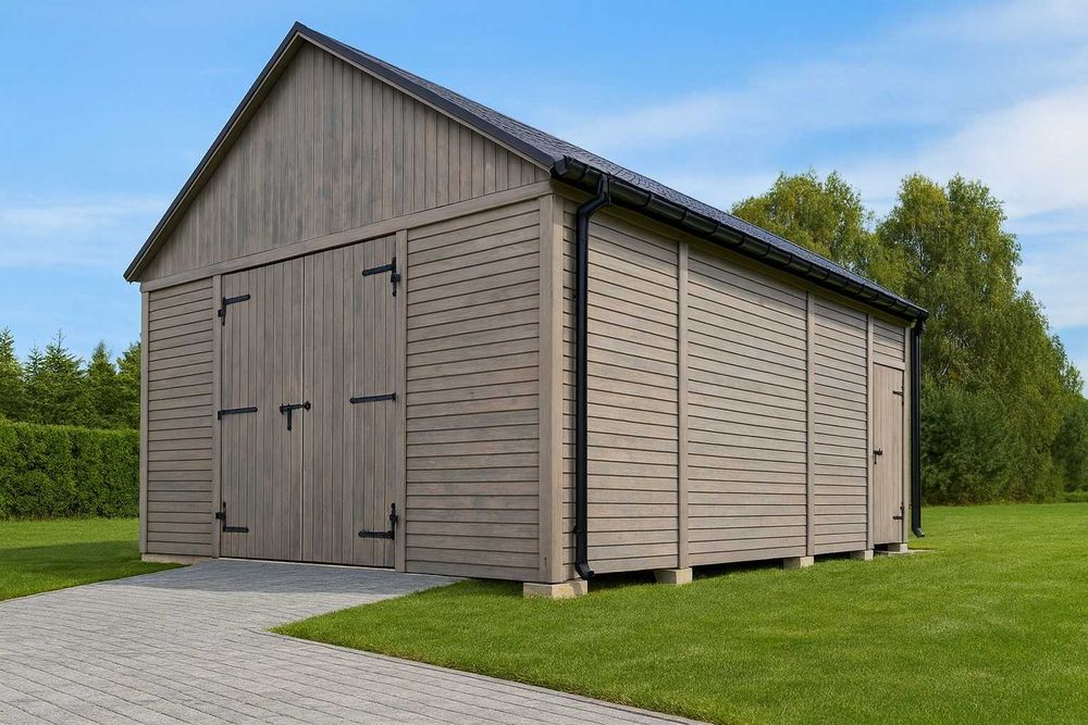 Garaż drewniany typu stodoła