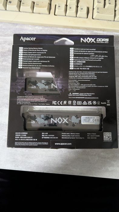 Оперативна пам'ять Apacer NOX 32gb (2 плашки по 16 ГБ) 5600 MHz