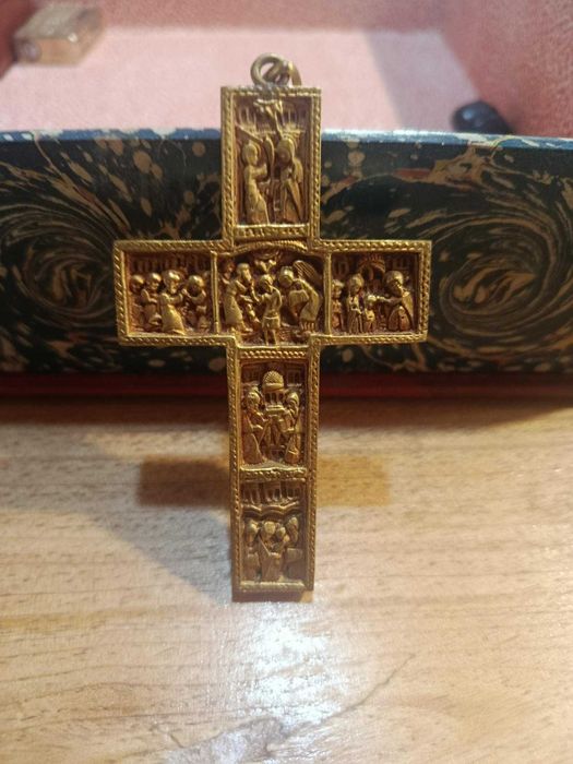 Antiguidades/Coleções Crucifixo Bizantino em Bronze Dourado – Leitão & Irmão (Estilo)