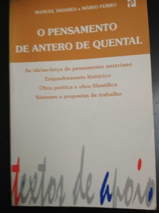 Pensamento de Antero de Quental 
de Mário Ferro e Manuel Tavares