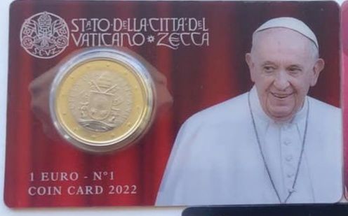 Vaticano moeda 1€- S. S. Papa Francisco Conjunto 4 Coincard