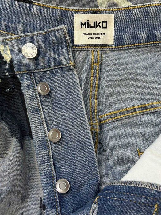 Штани джинсы камо camo голубые серые камуфляж baggy джинси штаны M L