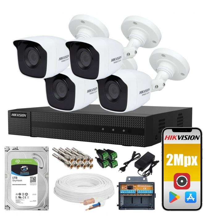 Zestaw do monitoringu 4kamer hikvision