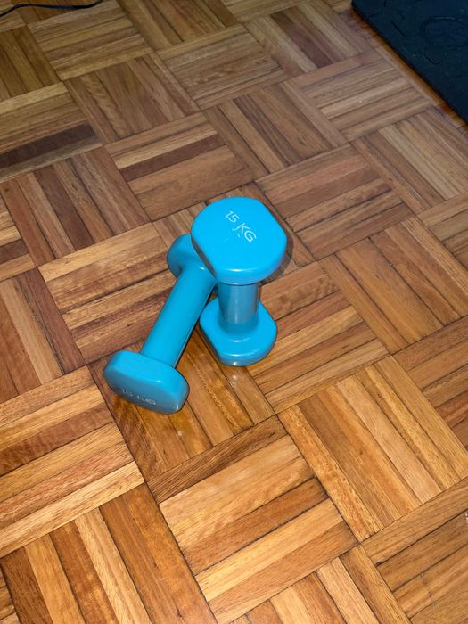 Conjunto de Halteres com Suporte – Excelente Estado