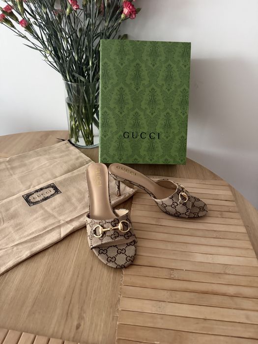 Klapki Gucci Horsebit Sandały GG Szpilki Interlocking