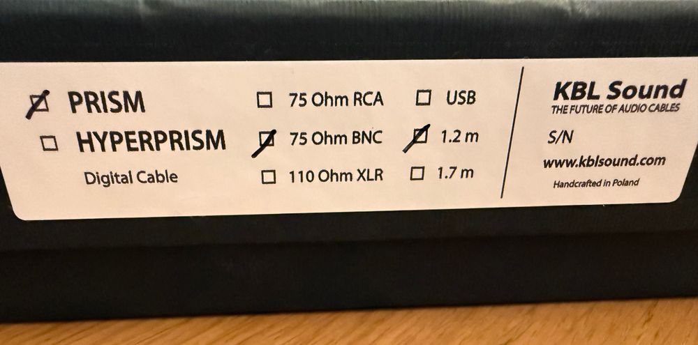 KBL Sound Prism BNC – referencyjny kabel cyfrowy  75 Ω | High-End