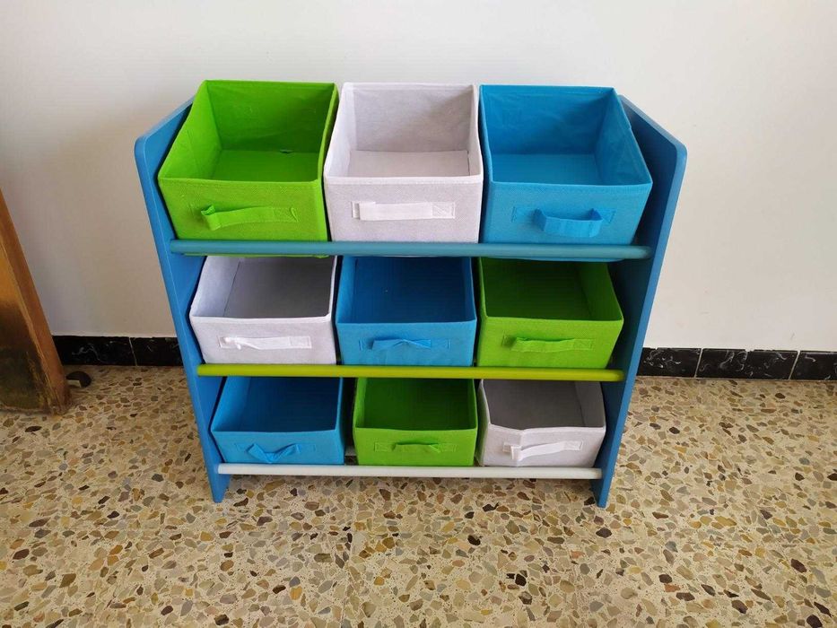 Prateleira infantil marca Kesper com 9 Cestos | NOVA