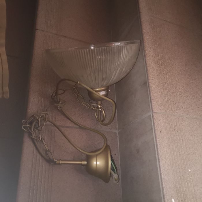 Lampa  szkło i mosiądz