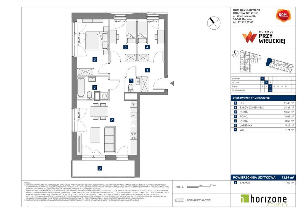 4-pokojowe mieszkanie 73m2 + balkon Bezpośrednio