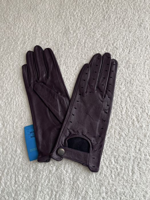 NOWE rękawiczki całuski śliwka