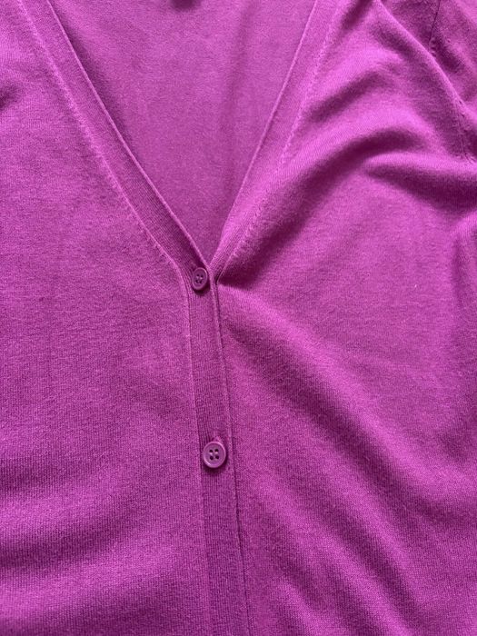 Różowy fuksja damski kardigan V-neck na guziki M L H&M