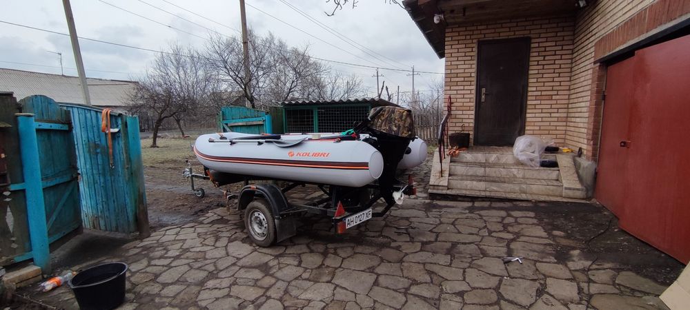 Комплект лодка kolibri +мотор Parsun F15A BMS +лафет