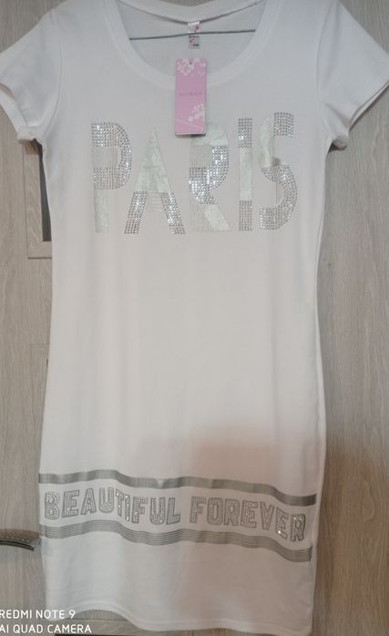 Sukienka biała z cyrkoniami