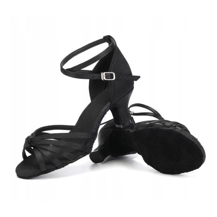 Buty taneczne damskie EU41 (24,5cm) czarne obcas 5,5 cm