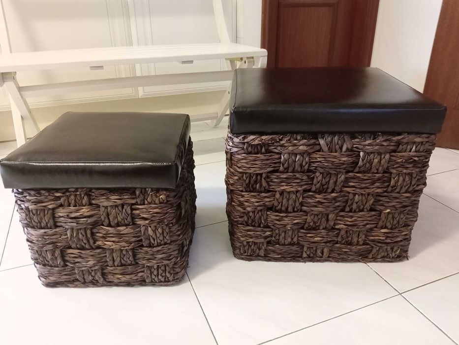 conjunto 2 Puffs em verga(Novo Preço)