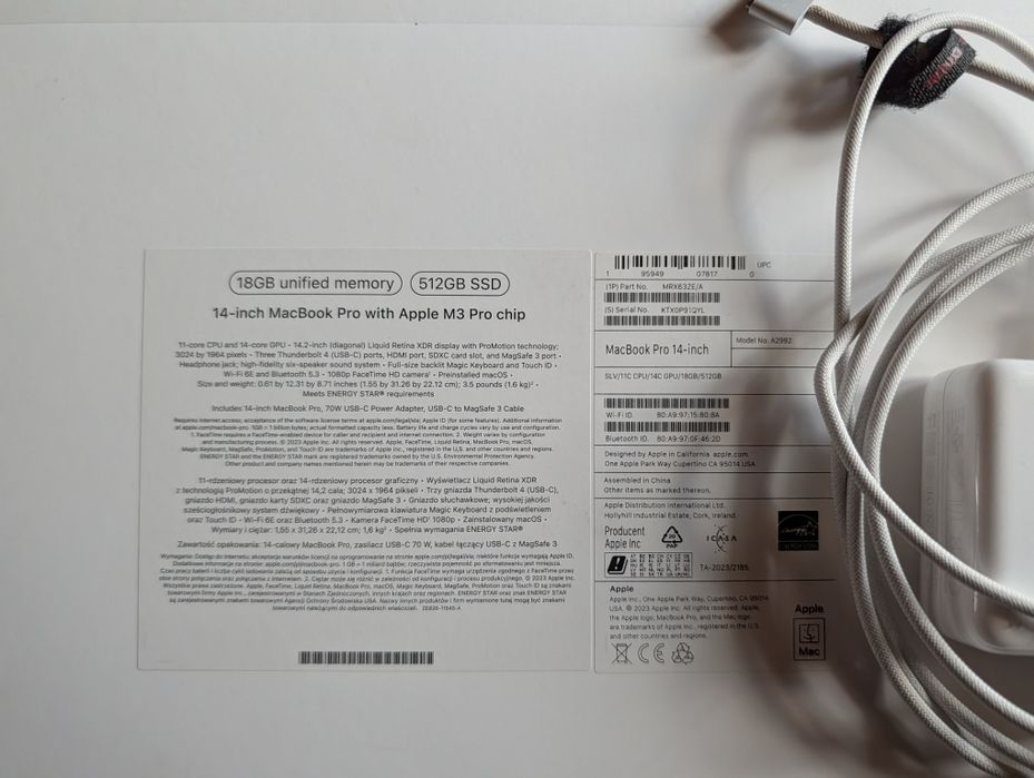 Macbook Pro M3 PRO 18/512