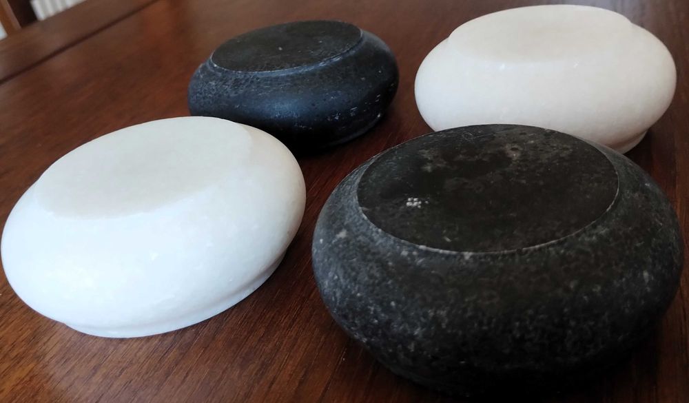 Set of 4 Solid Polished Stone Jars64861514508674124