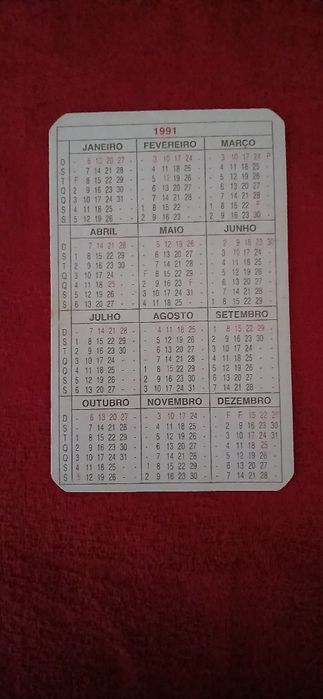 Calendário de bolso Frigo de 1991