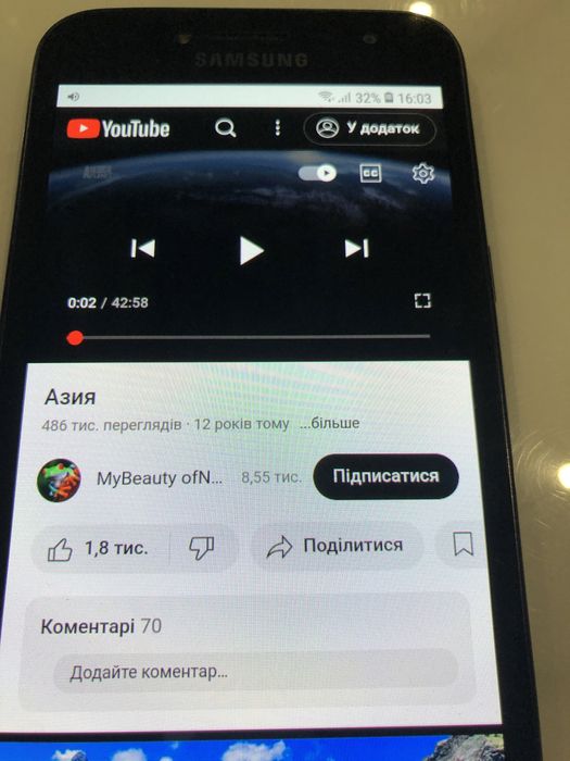 Смартфон Samsung Galaxy J2 (2018) Black (SM-J250F) - новий