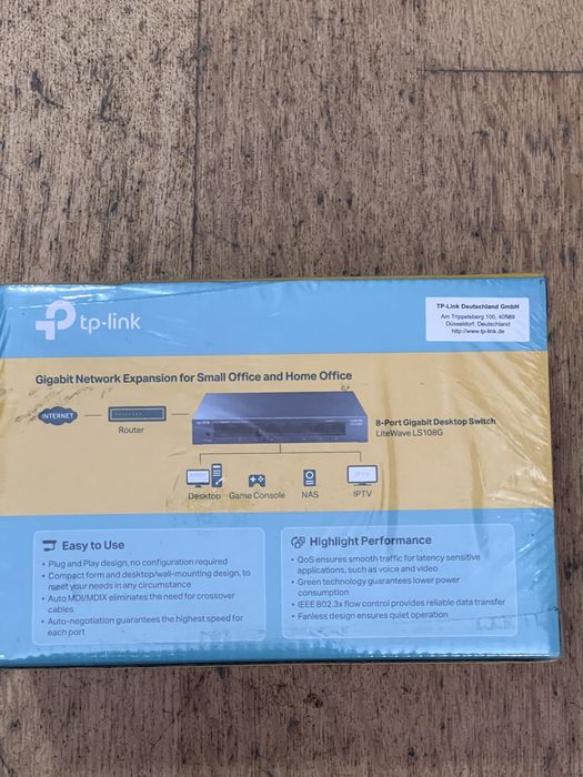 Switch TP-Link LS108G 8 Portas Gigabit (Novo/Selado)