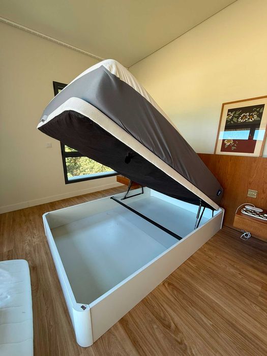 Cama/Sommier de Casal + Colchão Emma Hybrid – 140x200 cm