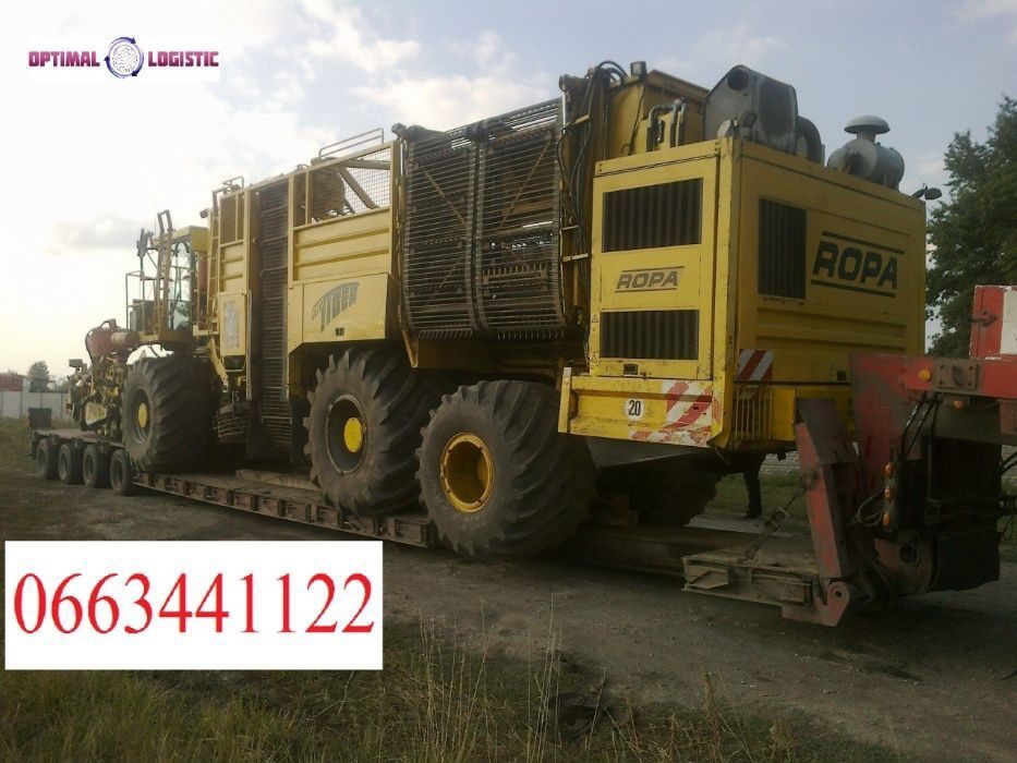 Послуги оренди трала Київ Перевезення негабарита комбайна екскаватора