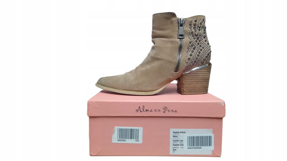 Alma En Pena 38 Buty Damskie Botki Skórzane V21121 T1244