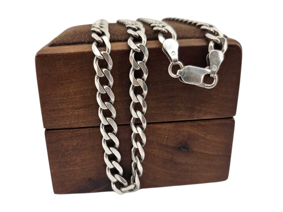 SREBRNY solidny męski  ŁAŃCUSZEK PANCERKA 23,95G 925