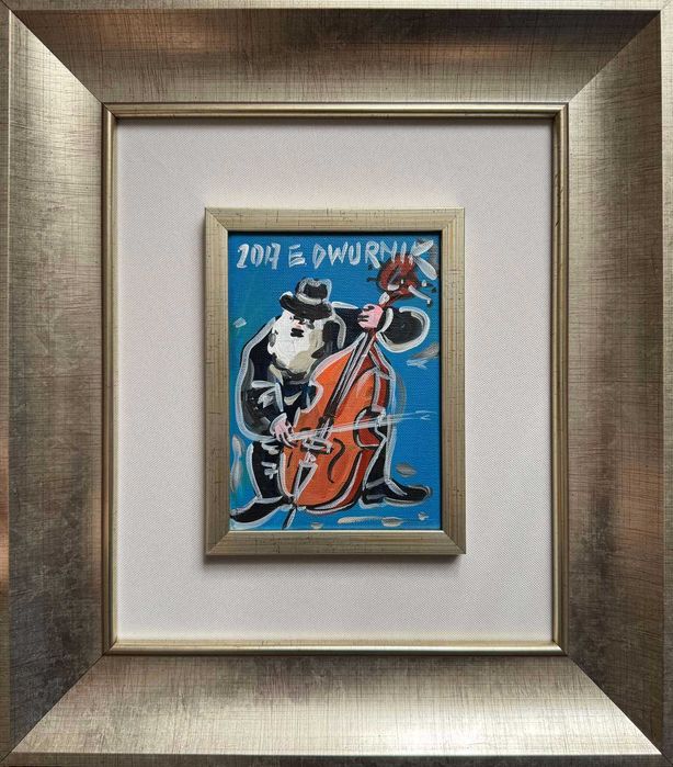 EDWARD DWURNIK - AKRYL - Kontrabasista - OKAZJA !!!