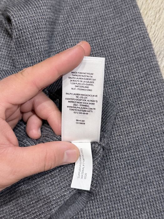 Męski sweter RALPH LAUREN Washable Wełna Merino roz M